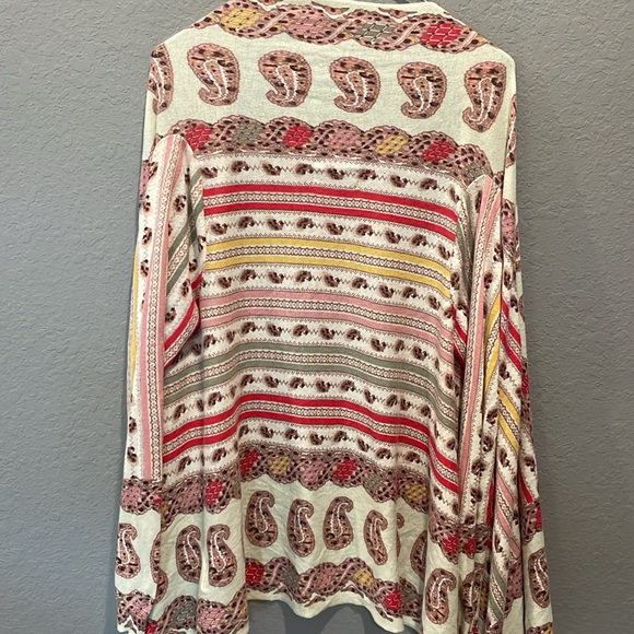 Guinevere Anthropologie cotton cashmere mix boho fringed cardigan duster - Picture 5 of 9